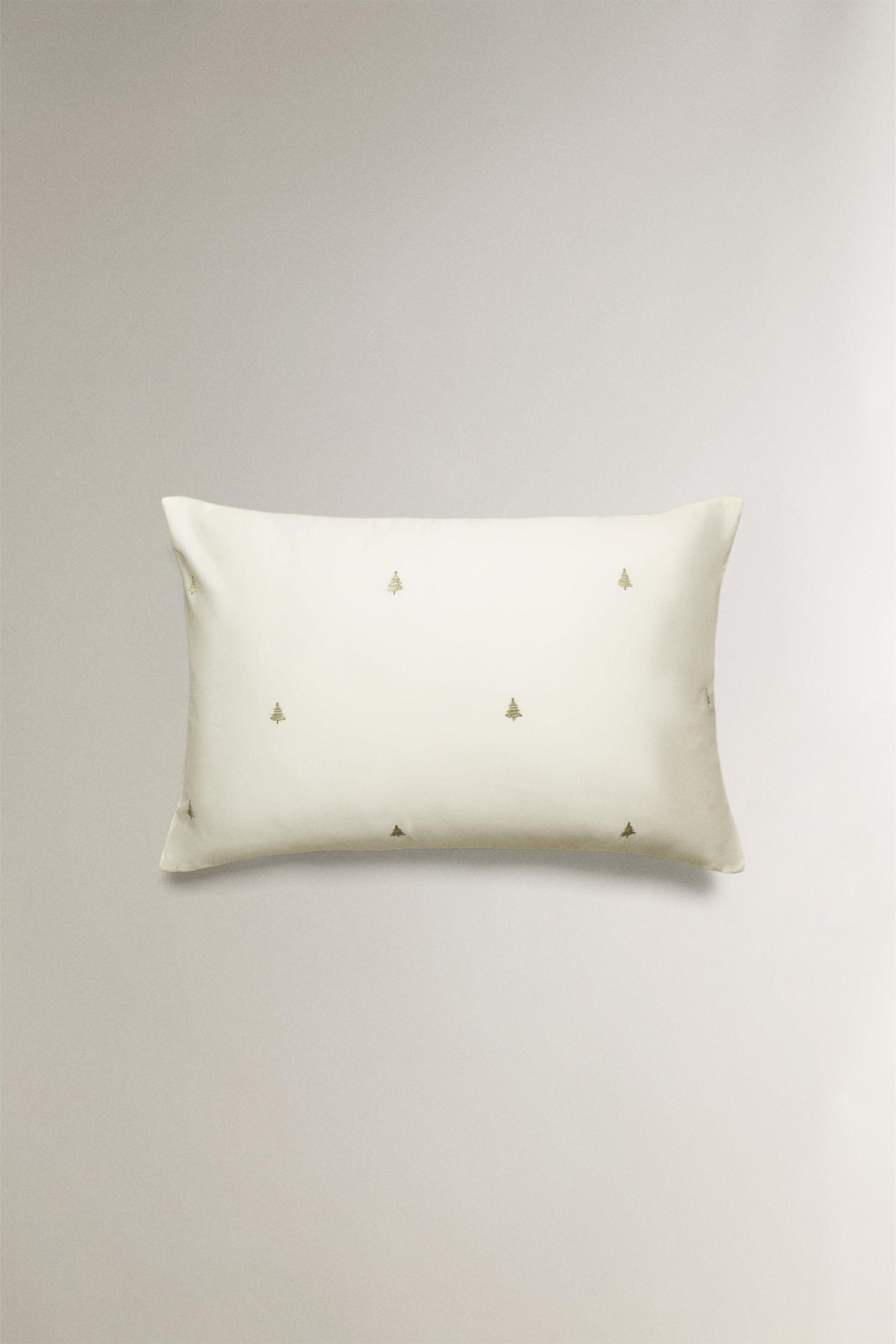 EMBROIDERED SATEEN CHRISTMAS PILLOWCASE